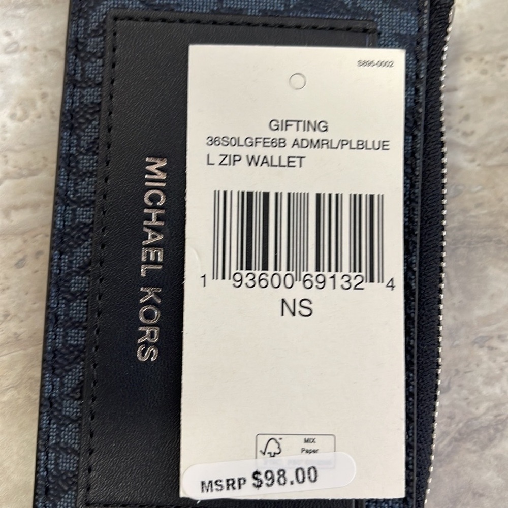 Michael Kors L Zip Mini Wallet Admiral NWT - Picture 15 of 16